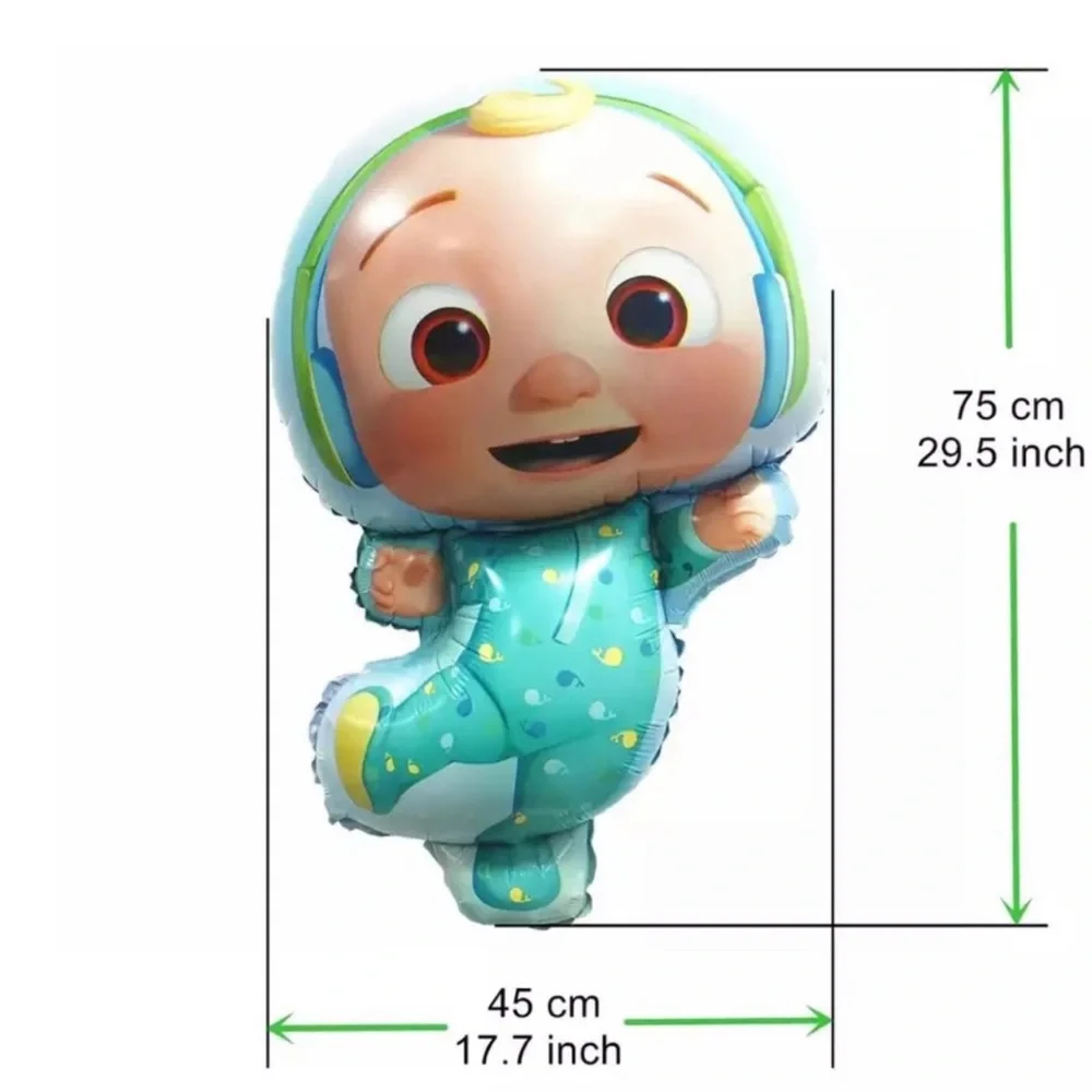 2pcs Cocomelon JJ Foil Balloons Birthday Party Decoration.